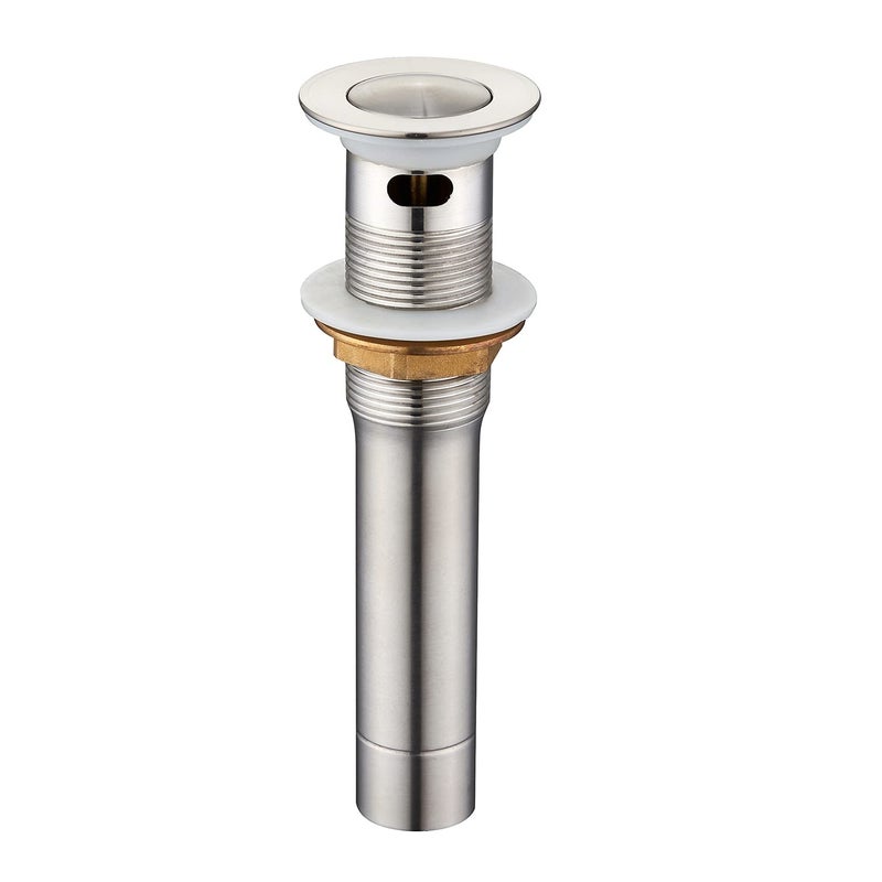 CREA Bathroom Sink Drain, Bathroom Sink Stopper with Drain Hair Catcher Pop Up Drain 1 1/2" for Bathroom Vanity Kitchen Sink with Overflow, Brushed Nickel - Image 1